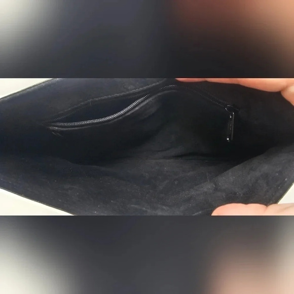 Vintage Eel Skin Black Elegant Exotic Envelope Clutch Crossbody Gold Hardware - Picture 11 of 16